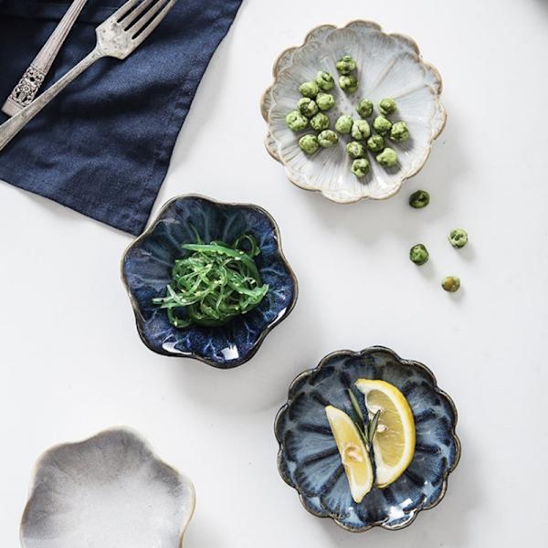 1 Stk Keramisk Smagsfad Blomsterform Porcelænsnøddefad Lille N1