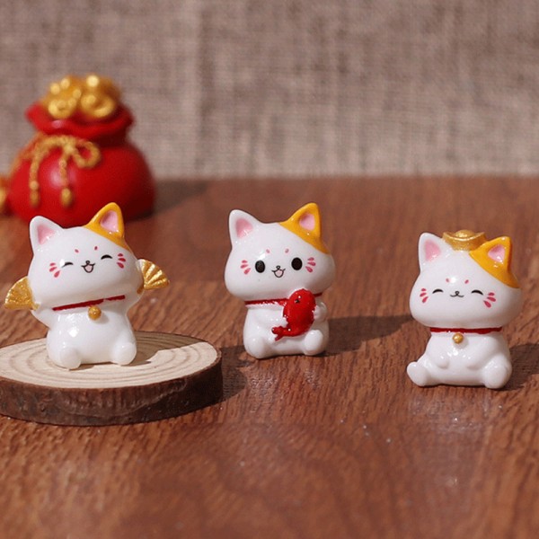 1kpl e New Year sarjakuva Lucky Cat Micro Landscape Hartsi Cat Micr C