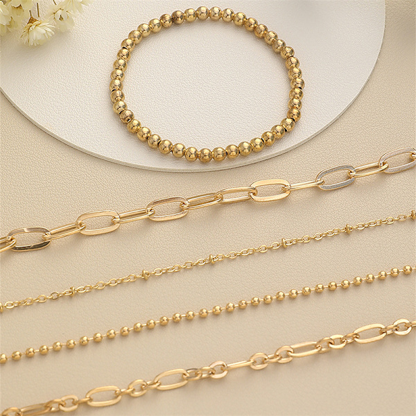 5 Styck Bohemian Gold Color Armband Set For Women Justerbar Bea