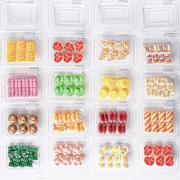 1/3 æske miniature simulation lækre grill-ingredienser T Random 1 Box