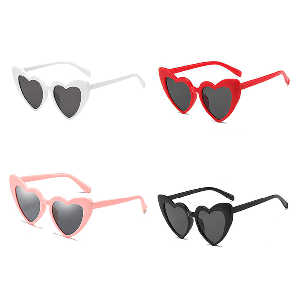 Nye Dame Sexy Eye Love Heart Solbriller Retro Big Frame Perso Red