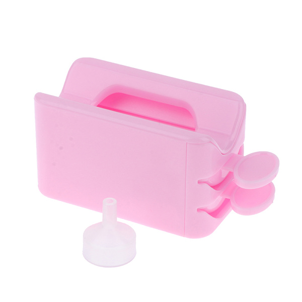 Doppningspulver Återvinningsbricka Nagelglitter Förvaringsbox Manikyr Pink