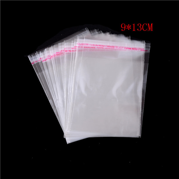 100 stk/pose OPP Clear Seal Selvklebende plastsmykker Hjem Pa 10*15CM