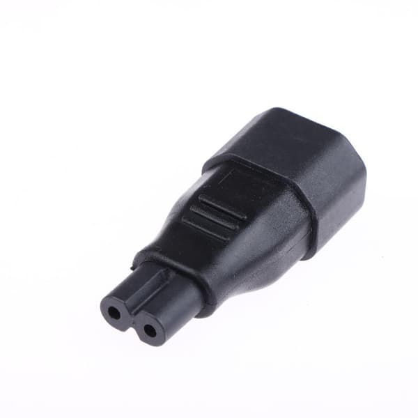 2 stk IEC320 C14 til C7-adapter 3 til 2-pinners AC-omformer strømplugg