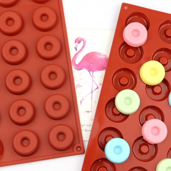 18 Cavity Mini Donut Silikoni- mold Tee-se-itse kakkutarvikkeet