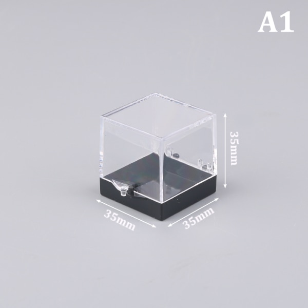 1 stk. Oppbevaringsbokslokk Gemstone Display Mynt Clear Container Spes A1