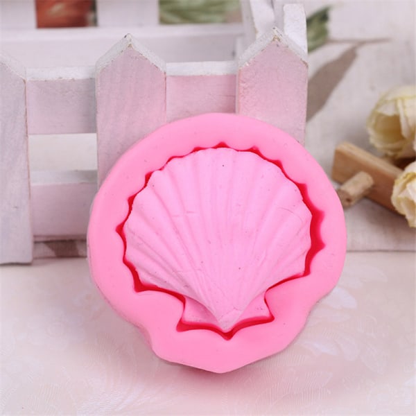 Big Sea Shell Shape 3D Silikon Fondant Form Verktyg Bakform
