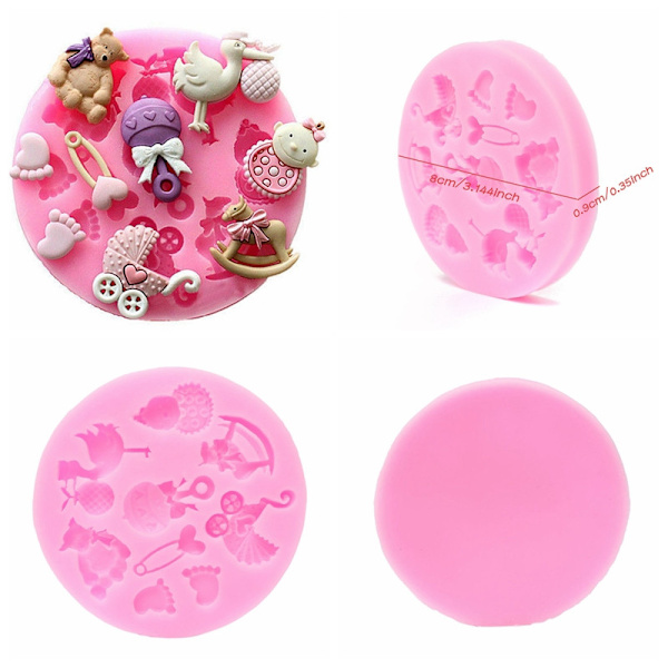 Baby Shower Silikonfondant Mould Form Chokladbakning S
