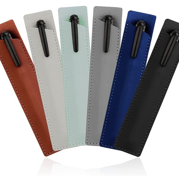 Bærbart simpelt ensfarvet PU-læder pennetui Ridsebestandigt A2