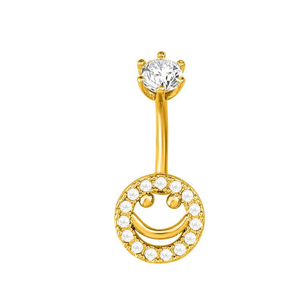 Mode Krystal Rhinestone Navlepiercinger Rustfrit Stål S A14