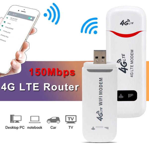 4G LTE USB Modem Dongle 150 Mbps ulåst WiFi trådløst nettverk Red