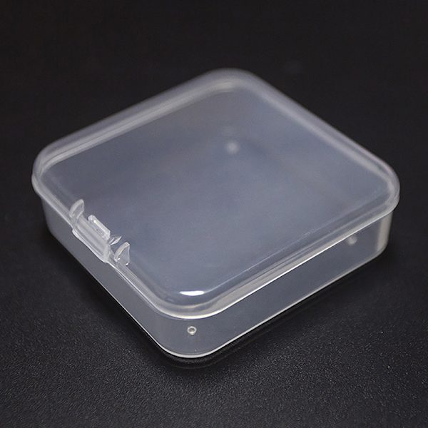 Transparent förvaringslåda i plast Kvadratisk småföremål Case