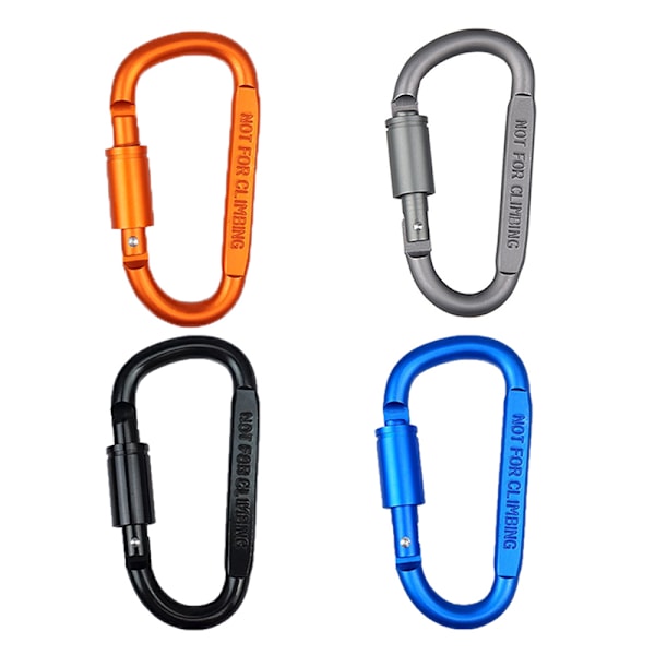 Karabinkrok i aluminiumslegering D-formet hurtighengende spenne D-formet orange