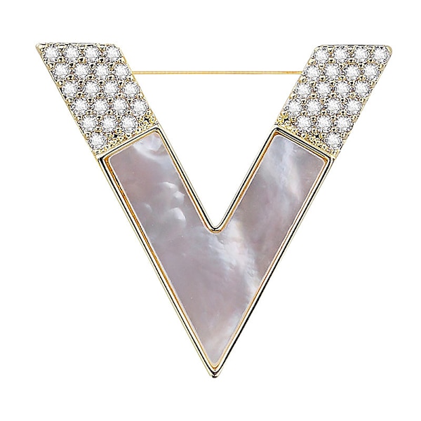 Mode V-formade broscher för kvinnor Metall Anti-bländning Lapel Pin A