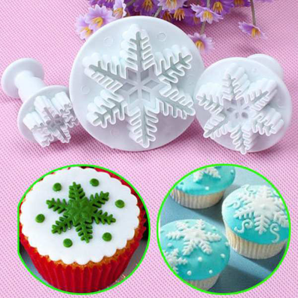 XMAS 3 stk Snefnug Fondant Kage Dekoration Sugarcraft ter Plun