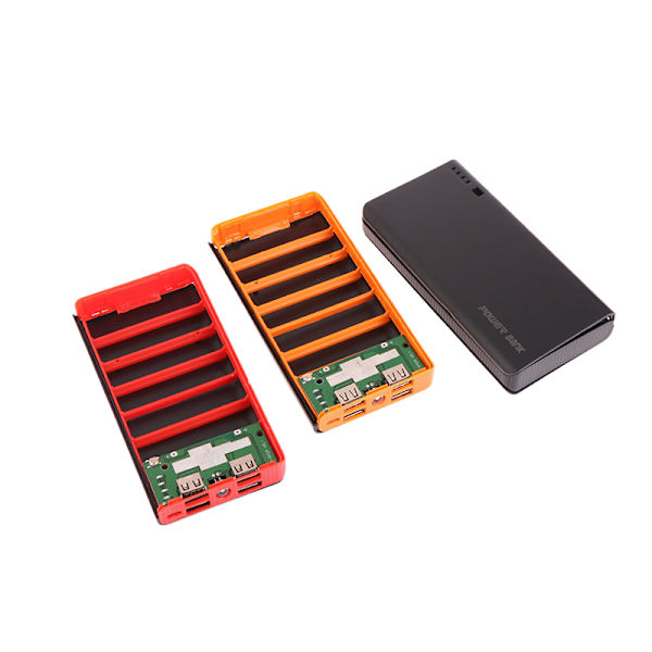 6* 18650 Batterioplader Dæksel Power Bank Case DIY Box 4 USB Po Blue