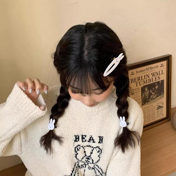 Summer Plastic White Bunny Hair Clips For Girl Children e A4