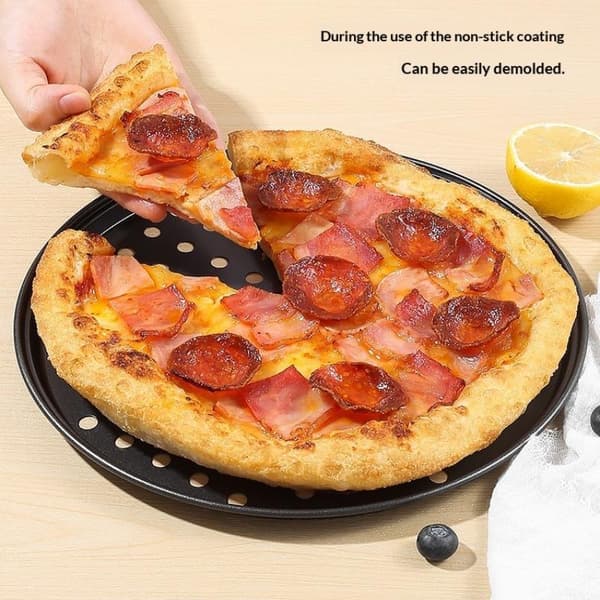 Bageplade til pizza med huller L
