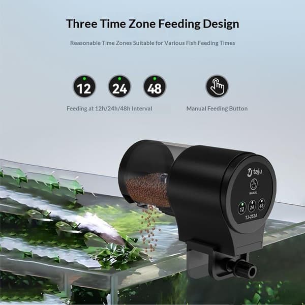 Automatisk fiskefoderautomat med timer IP66 vandtæt automatisk akvarium