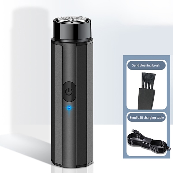 Mini sähköparranajokone miehille Kannettava sähköinen partaveitsi, USB Black