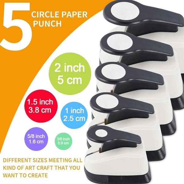 Cirkelpunchar med 5 olika storlekar för DIY Scrapbooking 38mm