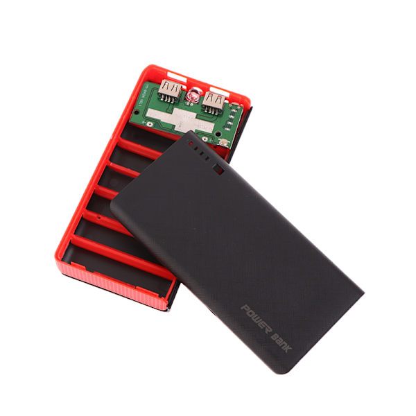 6* 18650 Batterioplader Dæksel Power Bank Case DIY Box 4 USB Po Blue