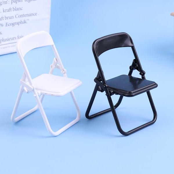 Mini Stol 1:12 Dukkehus Miniature Stol Foldestol Lænestol White