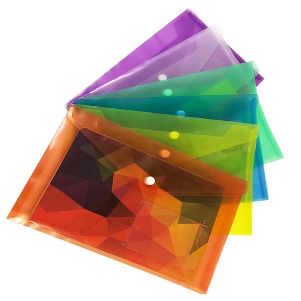 Gennemsigtig plast A5-mapper Filpose Dokumentholdeposer Fold yellow
