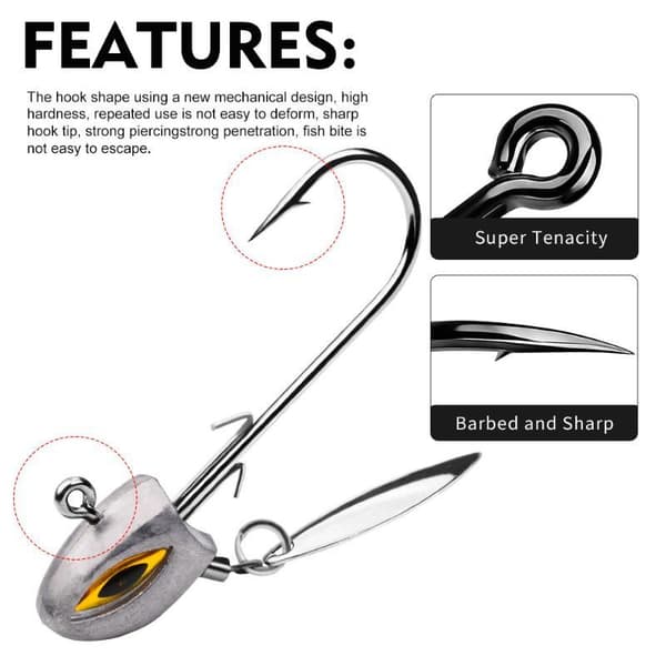 3 kpl kalastusuistin koukku Underspin Jig Spinner-terällä A1