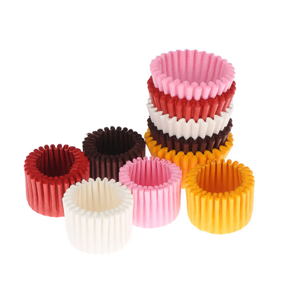 1000 STK Mini Choklad Papper Liner Bakning Muffin Cake Cupcake Red