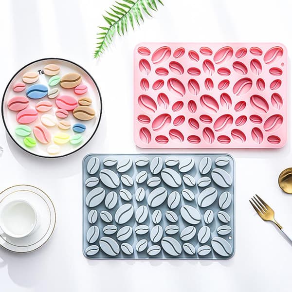 Tårtdekorationsform Kaffebönsformade Silikongodisformar Ch Pink 8