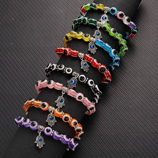 Klassisk tyrkisk Evil Eye Armbånd Charm Hand Lucky Blue Eye Bea A1