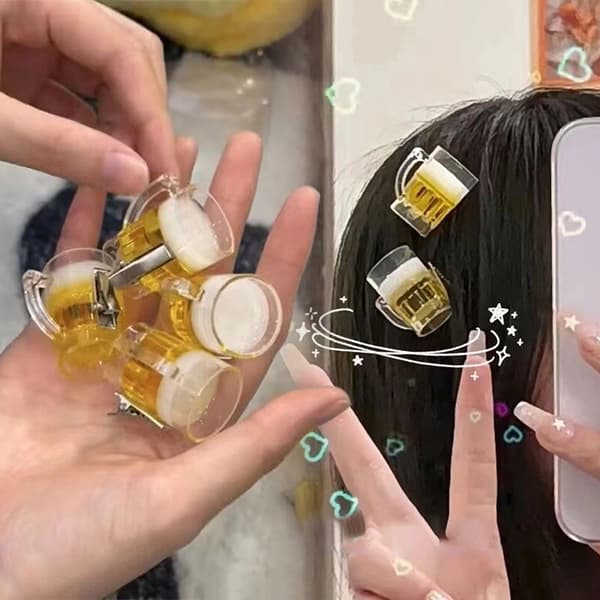 Gothic Beer Hair Clips Y2K Piger Clip Side Bangs Hårnåle Hår A