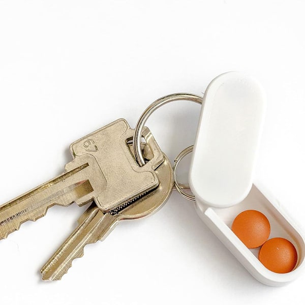 Pilleboks Nøkkelring Vanntett nøkkelring Pilleholder Mini Pill Orga White