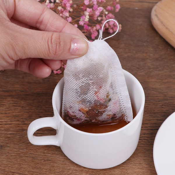 100st/lot Påsar Tepåsar Infuser Med String Heal Seal 7 x 9cm