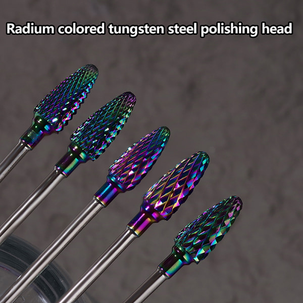 Tungsten Steel Nail Art Drill Bit Gel Pedicure Fjernelse Rotary M C Radium color