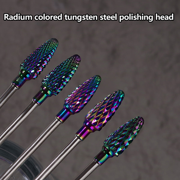 Volframiteräksinen Nail Art Drill Bit Geel pedikyyri poisto Rotary M F Radium color
