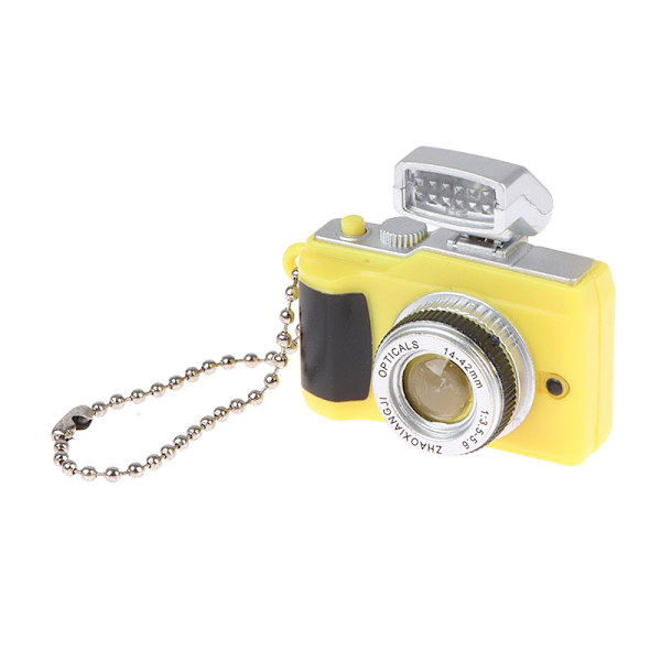 Mini digitalkamera modell 1:12 Dockhuskamera LED-blixtnyckel Yellow