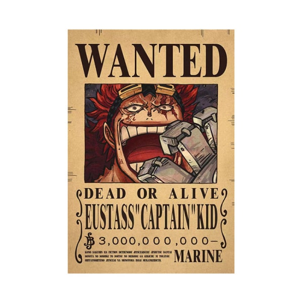 Anime Luffy Wanted Bounty Kraft Paper Juliste Koristeellinen maali A14