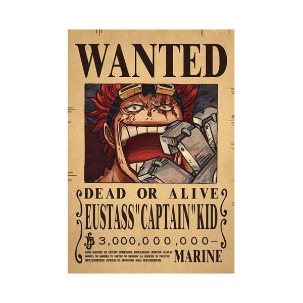 Anime Luffy Wanted Bounty Kraft Paper Poster Dekorative Paintin A23