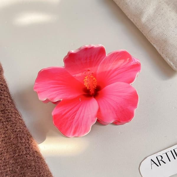 Sommarsemesterstil Hibiskusblomma Hårklämma Akrylklämma D