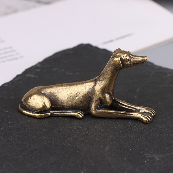 1kpl Solid Brass Loyal Dog Desk Ornaments Vintage Animal Miniatu