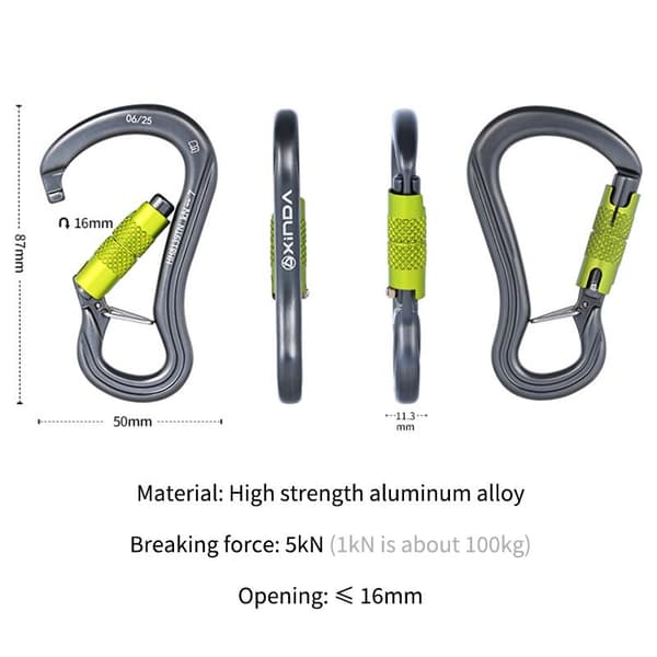 1 stk lett aluminiumslegering multifunksjonell sikkerhetskrok for M