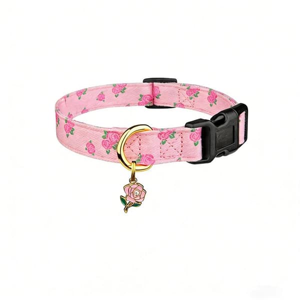 Hundhalsband i solid bomull med hjärt- och jordgubbsdesign Green
