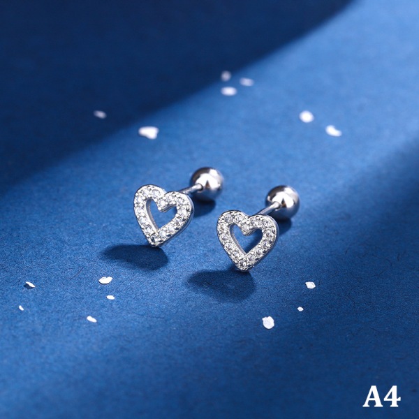 1 par ørestikker Crystal Ear Stud Rustfrit stål Helix Ear A4