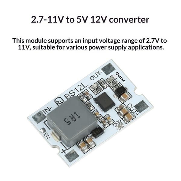 DC-DC Step Up Boost -moduuli 2.7V-11V - 5V 12V 10A oikosulkusuojauksella 12V