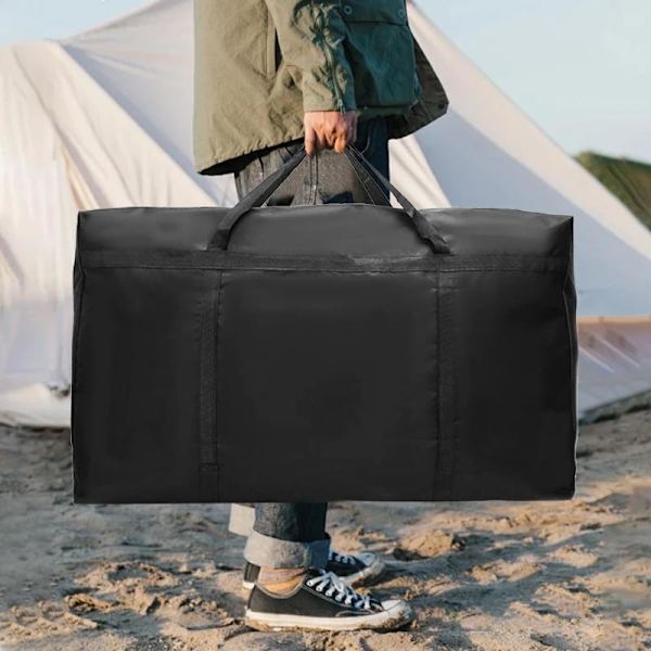 1 stk. ekstra stor vanntett flyttebag, vaskepose, handlepose Black
