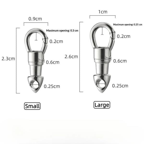 1PC Nøglering i rustfrit stål med karabinhage S 23mm