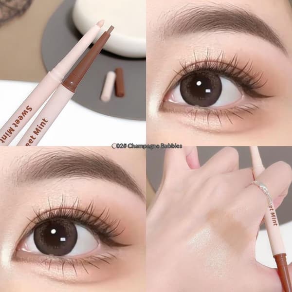 Dobbelthodet eyelinerpenn Liggende silkeorm øyelysner bronzer 2 A1