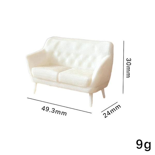 1 st 1/12 Mini Dubbel Soffa Modell Dockhus Mini Vardagsrum Päls